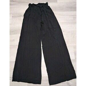 ISO Women's Pants Size Small Black Visc Wide Leg Flare Lightweight